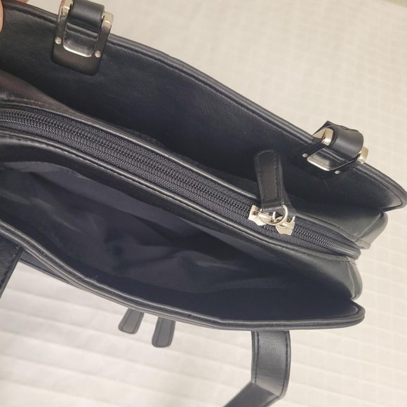 Worthington black leather shoulder bag with umbrella accessory - Picture 5 of 10